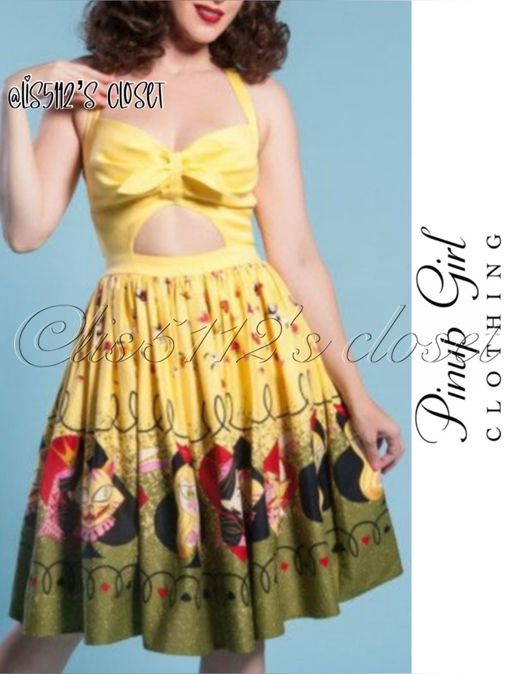 Pinup Couture x Stephanie Buscema Alice In Wonderland Renee Dress Size Small S